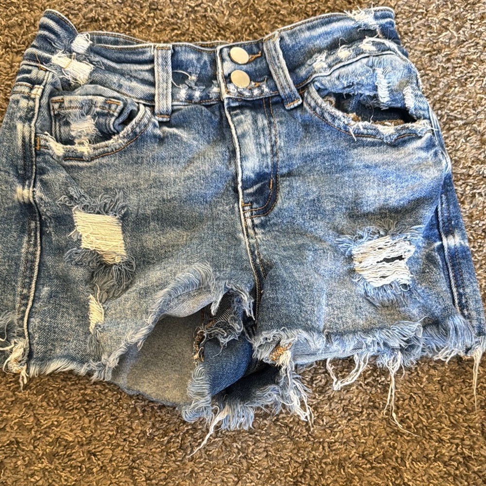 Distressed Denim Shorts